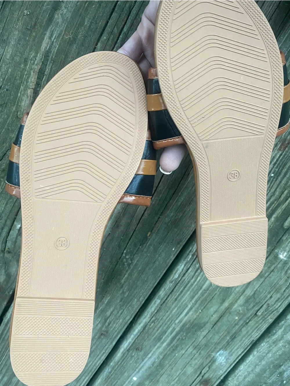 Classy Two-Tone Slide Sandals in Brown and Black!